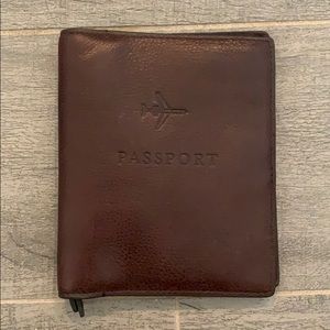 Fossil Brown Leather Passport Case NWT